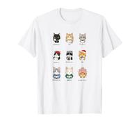 Vintage Japanese Kawaii Coffee Menu Cool-Looking Cat Art T-Shirt