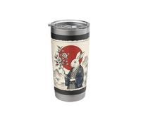 Vintage Japanese Kimono Rabbit Ukiyo-e Art Stainless Steel Insulated Tumbler