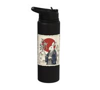 Vintage Japanese Kimono Rabbit Ukiyo-e Art Stainless Steel Insulated Water Bottle