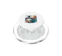 Vintage Japanese Koi Fish Wave Floral Art Lover Gift PopSockets PopGrip for MagSafe