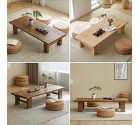 Vintage Japanese Low Table Rectangular Floor Table Stylish Accent Furniture for Sitting Minimalist Design Ideal for Living Room & Tea Ceremonies