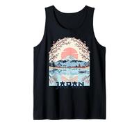 Vintage Japanese Mount Fuji Cherry Blossom Landscape Tank Top