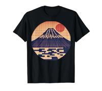 Vintage Japanese Mt. Fuji - Rising Sun Over Mountain on Back Value Graphic T-Shirt, Men, Black, M