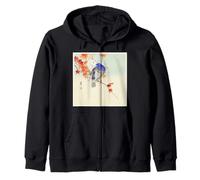 Vintage Japanese Pigeons Ohara Koso Nature Art Zip Hoodie