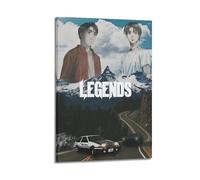 Vintage Japanese Racing Legends Poster Featuring Classic Tofu Shop Car & Drift Race Scene Poster Decorative Painting Canvas Wall Posters And Art Picture Print Modern Family Bedroom Decor Posters 08x12