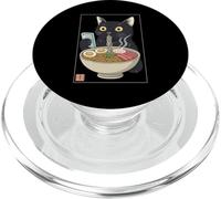 Vintage Japanese Ramen Cat Eating Noodles Anime Style Art PopSockets PopGrip for MagSafe