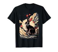 Vintage Japanese Scenery Cute Rabbit Kanji Japan Graphic Art T-Shirt