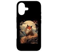 Vintage Japanese Scenery Kitsune Fox in the Moon night Case for iPhone 17