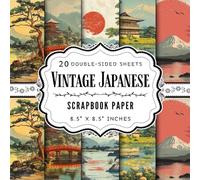 Vintage Japanese Scrapbook Paper: 20 Double Sided Craft Paper Sheets | 5 Old Style Designs for Collage, Card Making, Journaling, Origami, & More | Premium Color, 8.5" x 8.5"