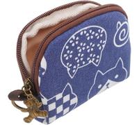 Vintage Japanese Style Coin Purse Mini Wallet with Canvas Material and Adorable Pattern, Portable Storage Bag for Small Articles and Business Cards, for Shopping andNice and Attractive