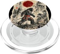 Vintage Japanese Sumi-e Sasquatch Samurai Cryptid Art PopSockets PopGrip for MagSafe