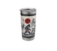 Vintage Japanese Sumi-e Sasquatch Samurai Cryptid Art Stainless Steel Insulated Tumbler