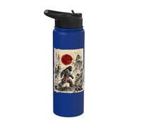Vintage Japanese Sumi-e Sasquatch Samurai Cryptid Art Stainless Steel Insulated Water Bottle