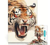 Vintage Japanese Tiger Jigsaw for Teenagers 1000 Pieces Memory Fun Game Smooth Burr Free Surface Birthday Gift Brain Teaser Toy (38x52cm)