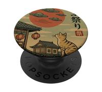 Vintage Japanese UFO Invasion Retro Sci-Fi PopSockets Adhesive PopGrip