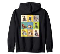 Vintage Japanese Ukiyo-e Beagle Kimono Dog Zip Hoodie