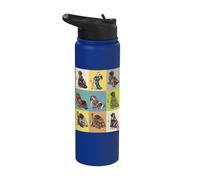 Vintage Japanese Ukiyo-e German Shorthaired Pointer Kimono D Stainless Steel Insulated Water Bottle