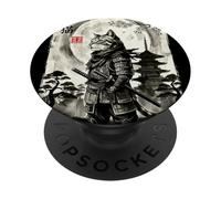 Vintage Japanese Ukiyo-e Samurai Cat Warrior Art PopSockets Adhesive PopGrip