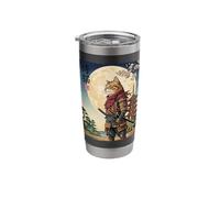 Vintage Japanese Ukiyo-e Samurai Cat Warrior Art Stainless Steel Insulated Tumbler