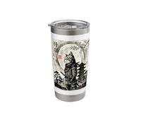Vintage Japanese Ukiyo-e Samurai Cat Warrior Art Stainless Steel Insulated Tumbler