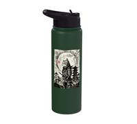 Vintage Japanese Ukiyo-e Samurai Cat Warrior Art Stainless Steel Insulated Water Bottle
