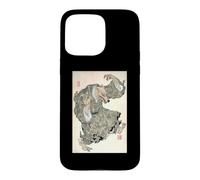 Vintage Japanese Wolf Yokai Demon Ukiyo Horror Newspaper Case for iPhone 15 Pro Max
