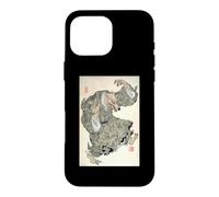 Vintage Japanese Wolf Yokai Demon Ukiyo Horror Newspaper Case for iPhone 16 Pro Max