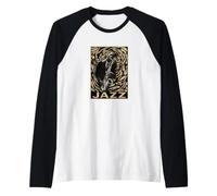 Vintage Jazz Saxophone Player Music Art Raglan Baseball Tee