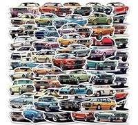 Vintage JDM Car Stickers for Laptop Water Bottle Hydroflask Phone Pad Computer Guitar Luggage Notebook Skateboard Bike Motorcycle Bumper, 50Pcs Retro Racing Car Decals for Kids Teens Adult Fans