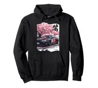 Vintage JDM Drift Race Car Kanji Sakura Flower Blossom Art Pullover Hoodie