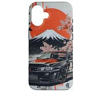 Vintage JDM Drift Race Car Sakura Blossom Rising Sun Kanji Case for iPhone 16