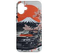 Vintage JDM Drift Race Car Sakura Blossom Rising Sun Kanji Case for iPhone 16 Plus