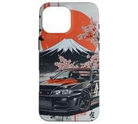 Vintage JDM Drift Race Car Sakura Blossom Rising Sun Kanji Case for iPhone 16 Pro Max