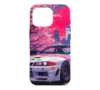 Vintage JDM Drift Race Car Sunrise Sakura Flower Blossom Art Case for iPhone 16 Pro