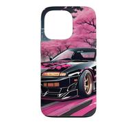 Vintage JDM Drift Racing Car Sakura Blossom Tokyo Street Case for iPhone 13 Pro