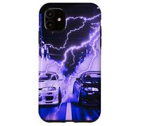 Vintage JDM Drift Racing Cars Tokyo Lightning Night Scene Case for iPhone 11