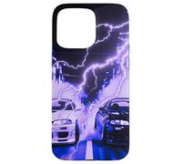 Vintage JDM Drift Racing Cars Tokyo Lightning Night Scene Case for iPhone 15 Pro Max
