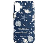 Vintage Jesus Bible Verse Christian SeaShell Sea Blue Case for iPhone 16 Plus