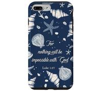 Vintage Jesus Bible Verse Christian SeaShell Sea Blue Case for iPhone 7 Plus/8 Plus