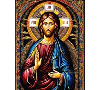 Vintage Jesus Christ Poster A4 Religious Wall Art Featuring Classic Portrait of Christ in Traditional Style for Faith Based Decor or Spiritual Art