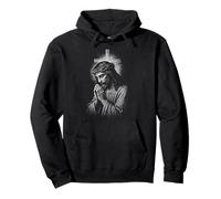 Vintage Jesus Christ Praying Crucifix Christian Catholic Pullover Hoodie