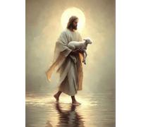 Vintage Jesus With Lost Sheep Canvas Painting Wall Art Jesus Leaves Poster Prints Christian For Living Room Religion Home Decor A11 30X40Cm Unframed