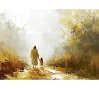 Vintage Jesus With Lost Sheep Canvas Painting Wall Art Jesus Leaves Poster Prints Christian For Living Room Religion Home Decor A9 60X80Cm Unframed