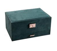Vintage Jewelry Box For Women - Antique Jewelry Box, Pretty Unique Jewelry Box | 3 Layer Jewelry Storage Case, Dark Green Trinket Box Organizer, Treasure Box Rect