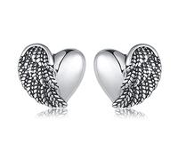 Vintage Jewelry Heart Angel Wings Earrings Stud Sets Love 925 Sterling Silver Stud Earrings For Men Women Gift