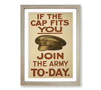 Vintage Join The Army Advertisement Framed Print | A2 Oak Framed Wall Art | Ready to Hang | Classic Military Picture | Living Room Bedroom Lounge Office