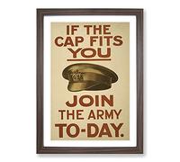 Vintage Join The Army Advertisement Framed Print | A2 Walnut Framed Wall Art | Ready to Hang | Classic Military Picture | Living Room Bedroom Lounge Office