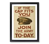 Vintage Join The Army Framed Print | A2 Black Framed Wall Art | Ready to Hang | Classic Military Picture | Living Room Bedroom Lounge Office