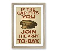 Vintage Join The Army Framed Print | A2 Oak Framed Wall Art | Ready to Hang | Classic Military Picture | Living Room Bedroom Lounge Office