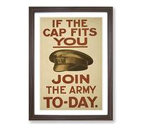 Vintage Join The Army Framed Print | A2 Walnut Framed Wall Art | Ready to Hang | Classic Military Picture | Living Room Bedroom Lounge Office
